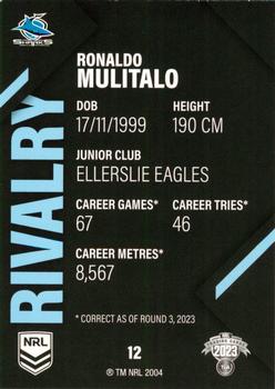 2023 NRL Traders Rivalry #12 Ronaldo Mulitalo Back